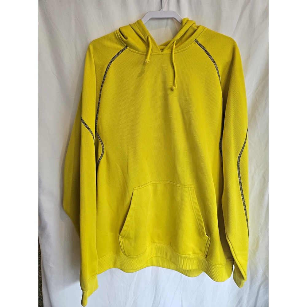 Adidas ClimaWarm Hoodie Mens 2XL Yellow Gold Fleece Pullover Athletic